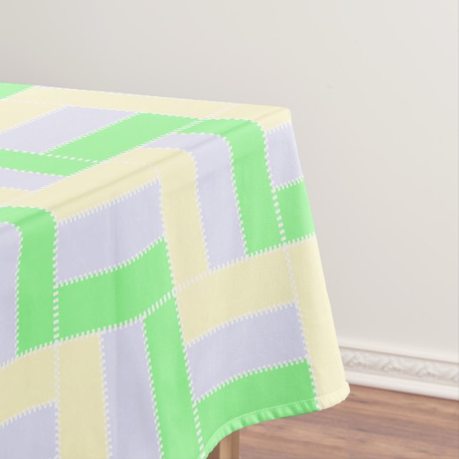 Nappe Pastel Rectangles Lignes en pointillé blanc Motif (In Situ)