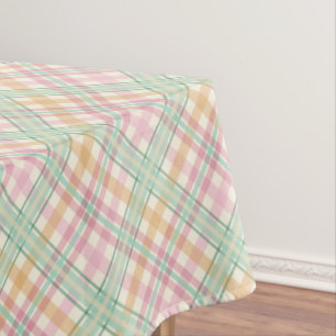 Nappe pastel rose menthe écossais