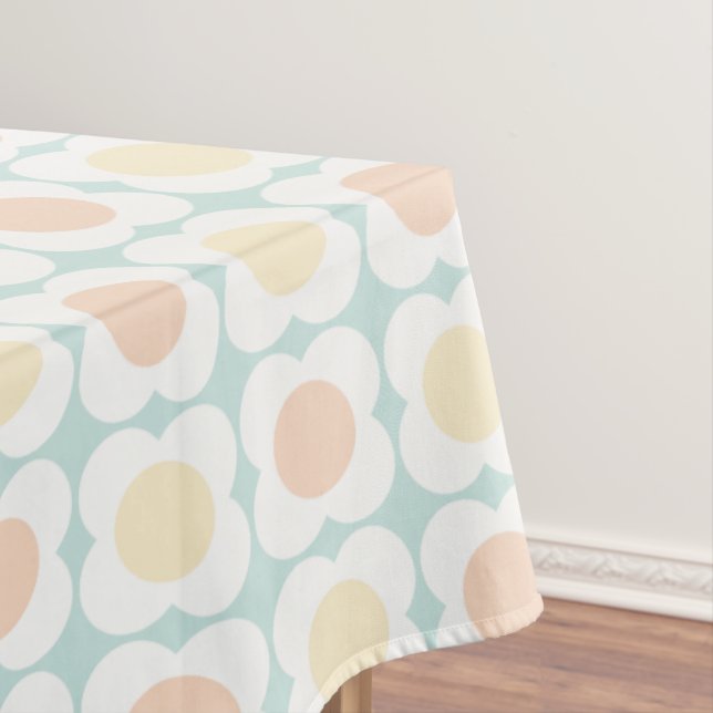 Nappe Pastel Scandi Flowers - Mid mod - Blue and Orange (In Situ)