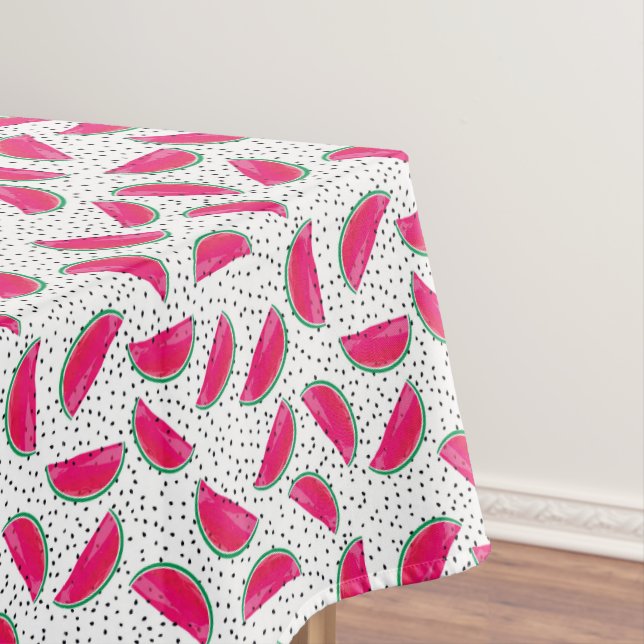 Nappe Pastèque au néon sur le motif de graines (In Situ)