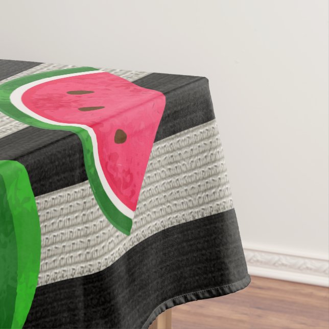 Nappe Pastèque Rayures Modernes Noir & Blanc (In Situ)