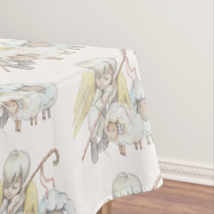 Nappe Pasteur d'ange avec agneaux Motif pastoral