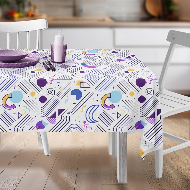 Nappe Pat Abstrait géométrique rétro n° 4 bleu violet ID (Créateur téléchargé)