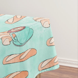 Nappe Pâtisseries françaises et Cappuccino Pastel Blue