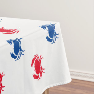 Nappe Patriotique motif de crabe rouge blanc et bleu