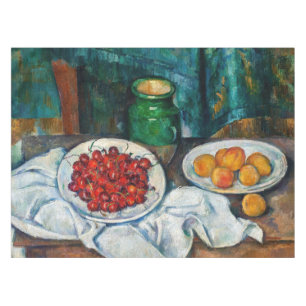 Nappe Paul Cezanne - Nature morte aux cerises et aux pêc