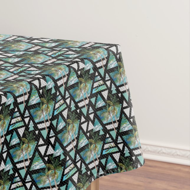 Nappe Paumes géométriques abstraites et motif de vagues (In Situ)