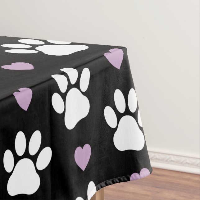 Nappe Paw Motif, Chien Paws, White Paws, Lilac Hearts (In Situ)