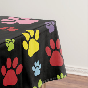 Nappe Paws Colorés, Motif Paw, Empreintes de pattes, Paw