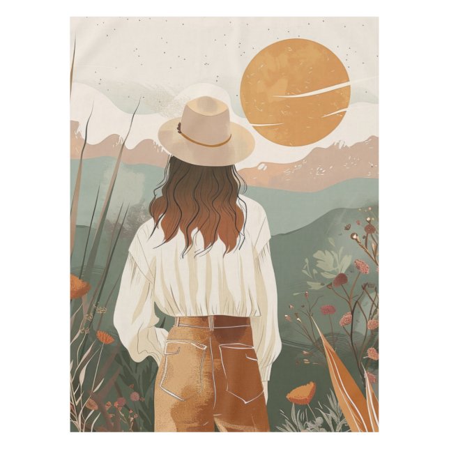 Nappe Paysage Abstrait de Boho (20) (Devant)
