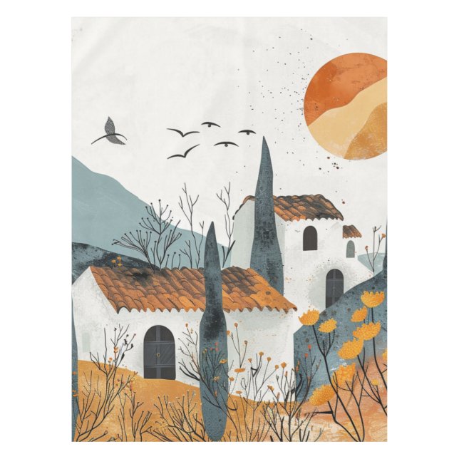 Nappe Paysage Abstrait de Boho (4) (Devant)