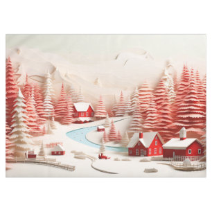 Nappe Paysage d'hiver scandinave en 3D