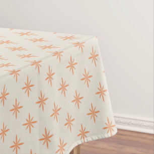 Nappe Peach Stars on Cream Atomic Mid Century Motif