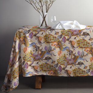 Nappe Peacock Art Nouveau motif floral