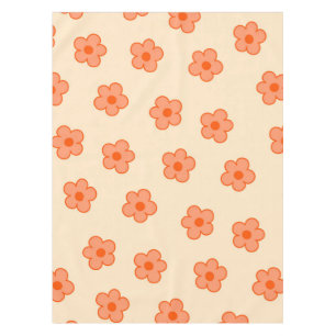 Nappe Pêche Whimsical & Orange Floral Retro, Gai