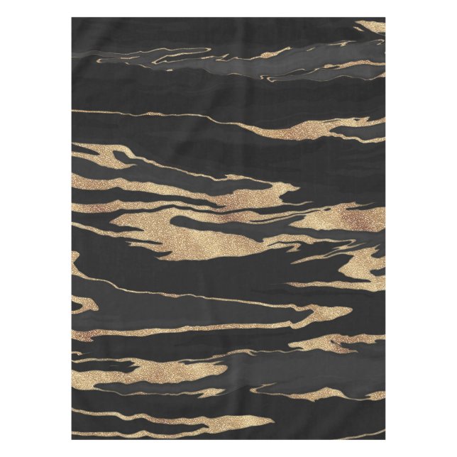 Nappe Peinture Abstraite en marbre noir or (Devant)