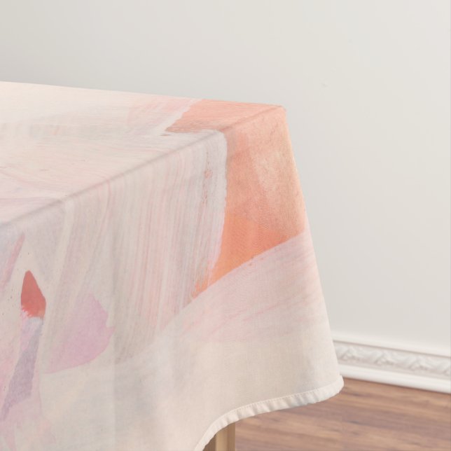 Nappe Peinture Abstraite Rose & Corail Texte Personnalis (In Situ)