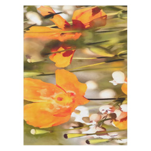 Nappe Peinture acrylique au pavot Golden Orange Californ