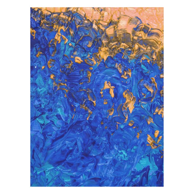 Nappe Peinture acrylique bleu or jaune d'Artsy Cobalt (Devant)