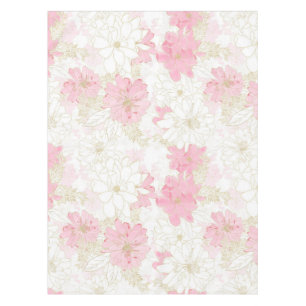 Nappe Peinture d'aquarelle florale élégante rose et or