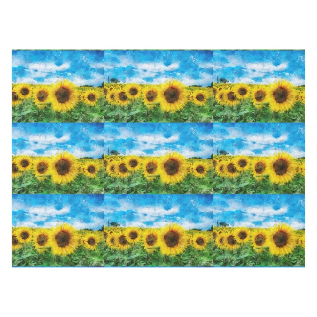 Nappe Peinture de tournesols (Devant (Horizontal))