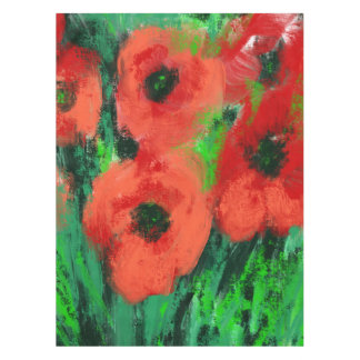 Nappe Peinture florale de coquelicots rouges abstraits