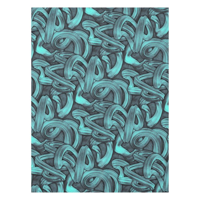 Nappe pensée profonde - noir et sarcelle : (Devant)