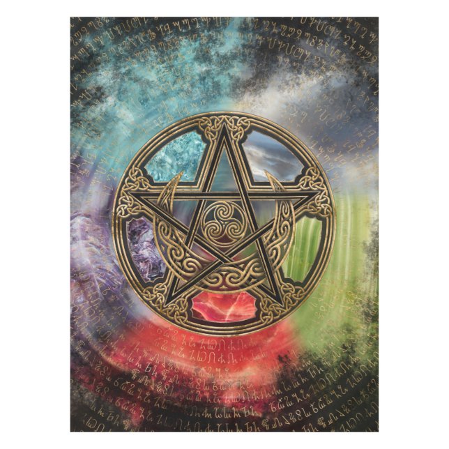 Nappe Pentacle Elemental Triskelion Lune Ornement (Devant)