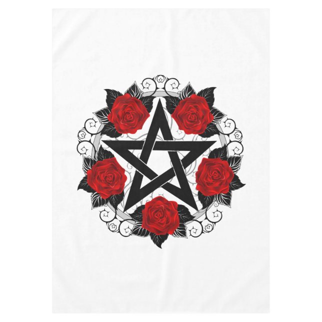 Nappe Pentagramme aux roses rouges (Devant)
