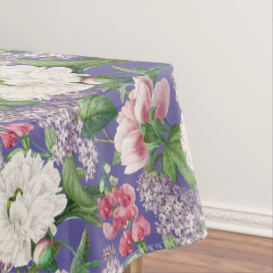 Nappe Peonis & Lilacs Jardin d'aquarelle Motif