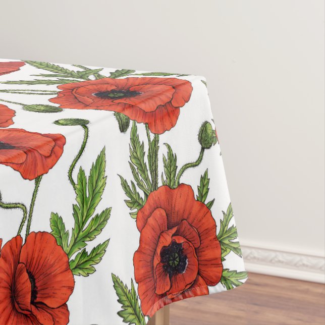 Nappe Pépites, rouge et vert sur blanc (In Situ)