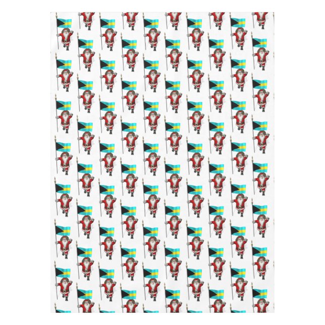 Nappe Père Noël Avec Drapeau Des Bahamas (Devant)