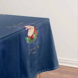 Nappe Père Noël bleu Motif scandinave Vintage Noël