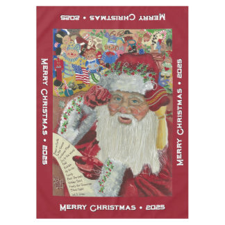 Nappe Père Noël Classique - Tissu de Noël personnalisé B