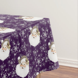 Nappe Père Noël et étoiles vintages