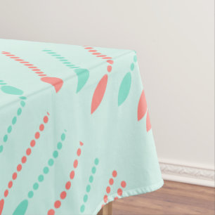 Nappe Perles de menthe blanc et à la menthe Motif corail