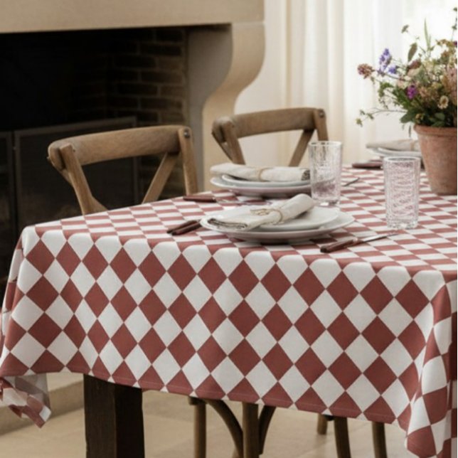 Nappe Personalized Gingham Tablecloth, Wine Red  (Créateur téléchargé)