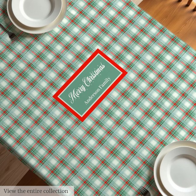 Nappe Personalized Tartan Tablecloth Elegant Holiday Gif (Personalized Tartan Tablecloth Elegant Holiday Gift)