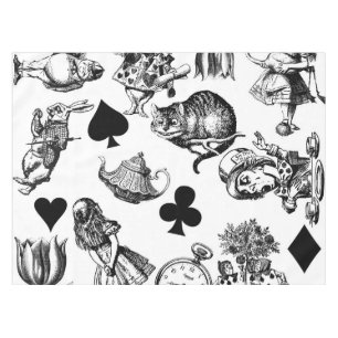 Nappe Personnages classiques d'Alice aux pays des mervei