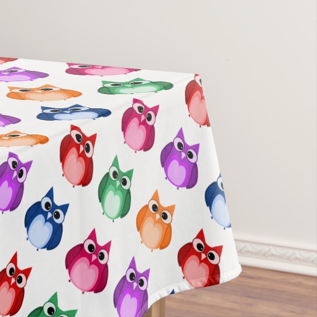 Nappe Personnalisable Cute Colorful Owl Motif (In Situ)