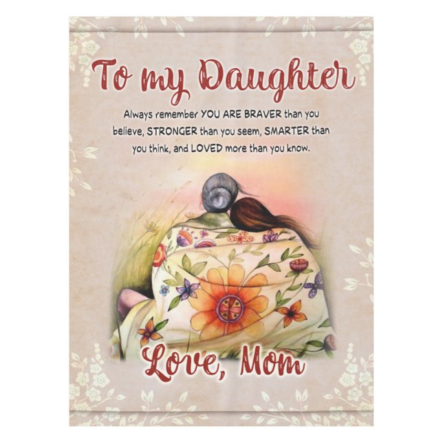 Nappe Personnalisé À Ma Fille De Maman, (Devant)