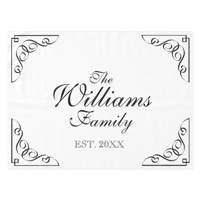 Nappe personnalisée avec nom de famille établi (Devant (Horizontal))