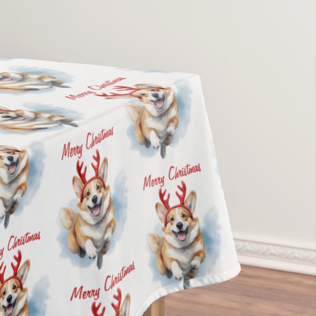 Nappe Personnalisez les corgi de Noël avec des bois de r (In Situ)