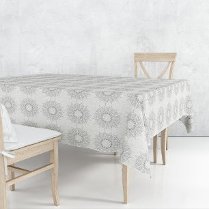 Nappe Petite florale blanche tombée au motif rural