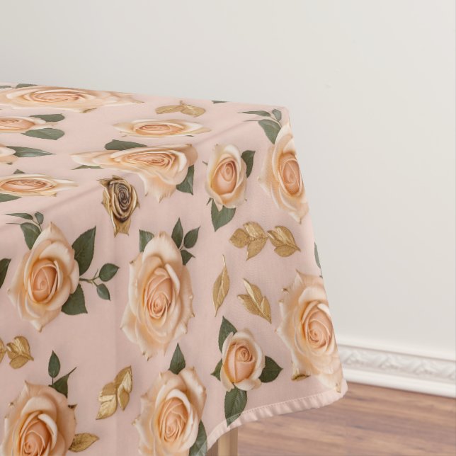 Nappe Petites Roses Crème Et Or  (In Situ)