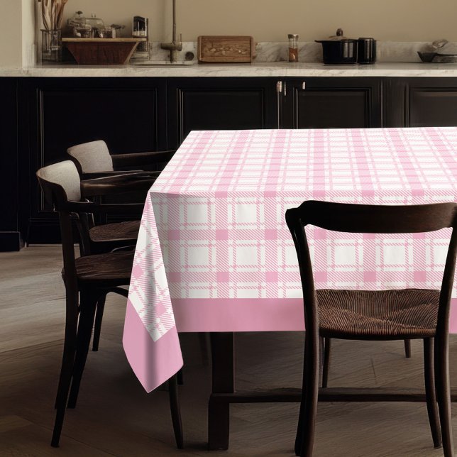 Nappe phréatique rose pâle pour intérieurs chics (Light Pink Check Tablecloth for Chic Interiors)