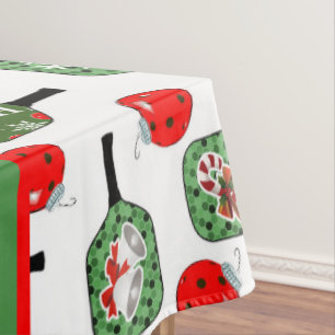 Nappe Pickleball Joie Noël Party Red Green Père Noël
