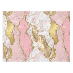 Nappe Pierre rose et blanche avec agate à paillettes dor