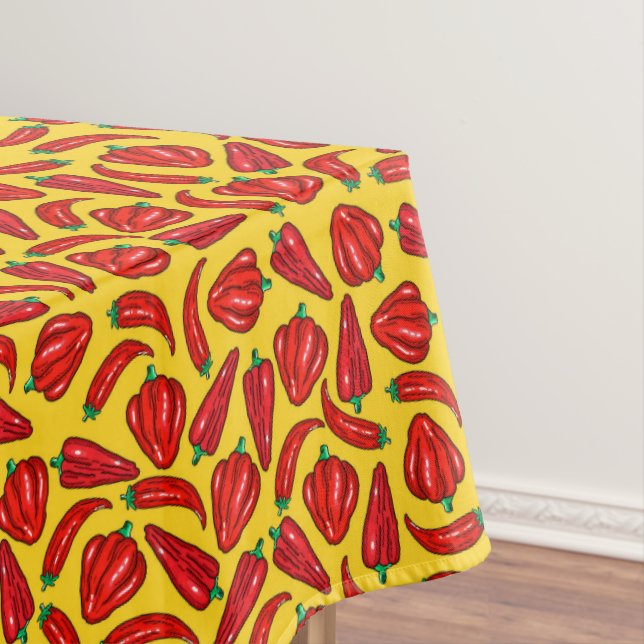 Nappe Piments forts Red Chili sur fond jaune (In Situ)