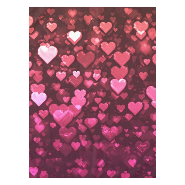 Nappe Pink Bokeh Hearts papier peint Arrière - plan numé (Devant)